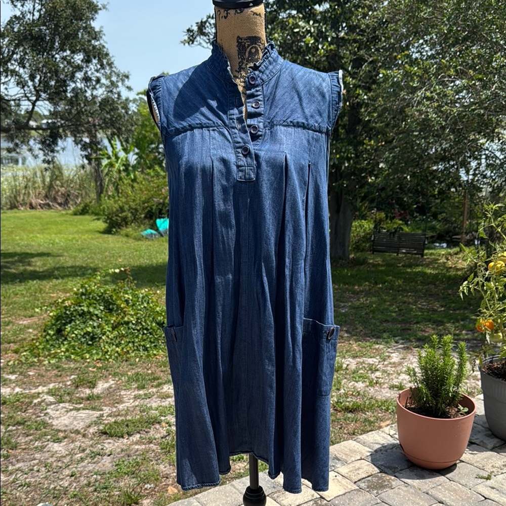 Jack by BB Dakota Blue Mini Chambray Dress Size Small